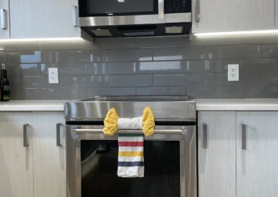 A clean stove and microwave